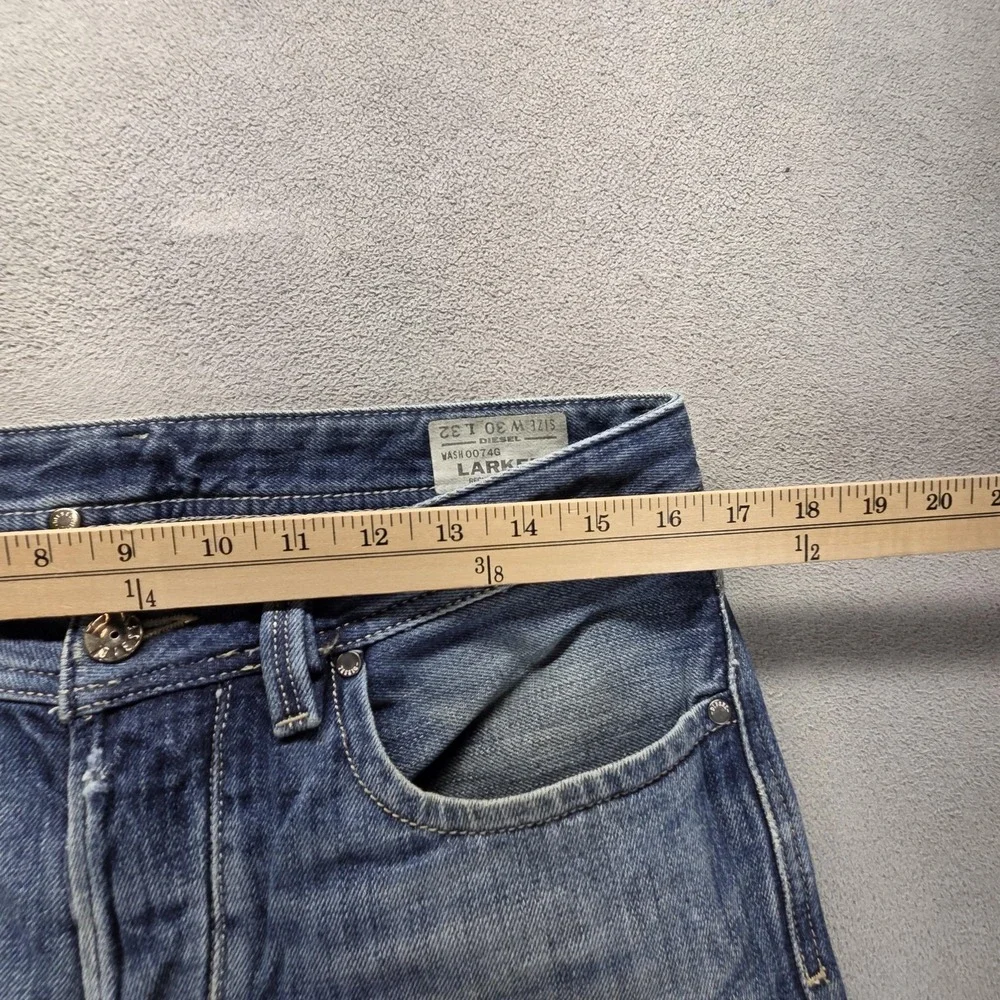 Diesel Jeans Mens 30x32 Blue Larkee Regular Straight Med Wash Button Fly 0074G